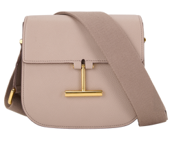 Mini Tara Crossbody, Leather, Taupe, DB, 3*